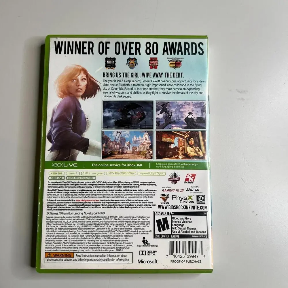 BioShock Infinite‎ (Microsoft Xbox 360, 2013) Complete CIB Tested 2K Games